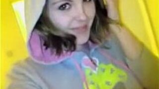 Petite teen with perfect tits teases on her webcam - porn video