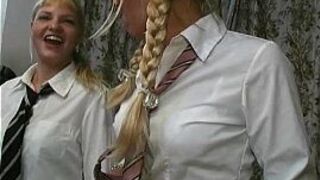 girls get sticky from multiple cumshots - porn video