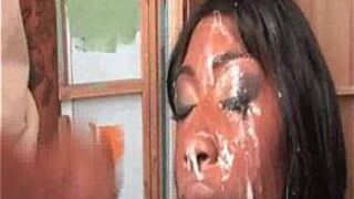 White Cum Painted On Black Face - porn video